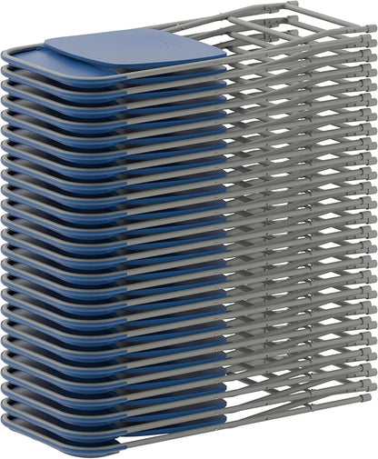 Flash Furniture Hercules Series Plastic Folding Chair - Blue - 4 Pack 650LB Weight Capacity Comfortable Event Chair-Lightweight Folding Chair