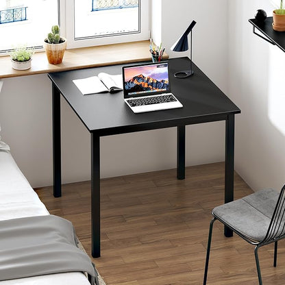 Need Small Square Dining Table- 31-1/2'' Sturdy and Heavy Duty Writing Desk for Small Spaces and Writing Table Desk Breakroom Table, Black Color