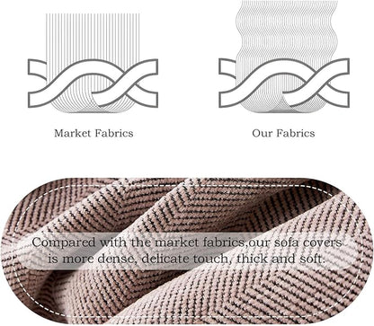 STACYPIK Stylish Cozy Pink Sofa Cover for Dogs Kids Geometric Couch Cover Herringbone Couch Slipcover for Sectional Couch Covers L Shape for 2 Cushion Couch Pet Furniture Throw Cover Washable-71X118IN
