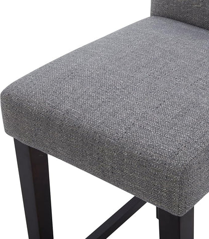 CHITA Counter Height Bar Stools Set of 2, 25" H Seat Height Upholstered Barstools, Fabric in Fog Grey