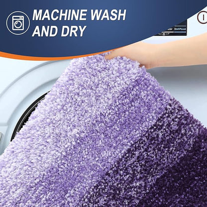 OLANLY Bathroom Runner Rugs 70x24, Extra Soft Absorbent Microfiber Bath Rugs, Rubber Backing, Quick Dry, Machine Washable Bath Mats for Bathroom Floor, Tub and Shower, Home Decor Accessories, Violet