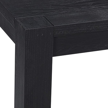 NTC Block 55 Inch Modern Farmhouse Dining Table, Rectangular Dinner Table for Dining Room, Living Room Furniture, Effortless Assembly, Burnt Black
