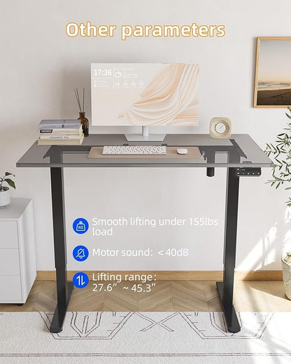 YIHAYO Standing Desk Frame, DIY Workstation, Frame Only, Adjustable Desk with Memory Smart Pannel, Sit Stand Desk for Home Office (Black)
