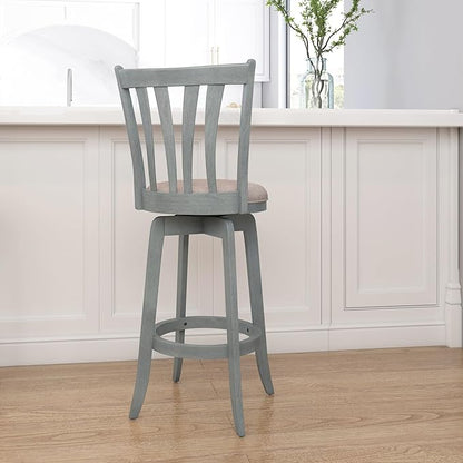 Hillsdale Furniture Savana Wood Bar Height Stool, 30" high, Blue Wire Brush