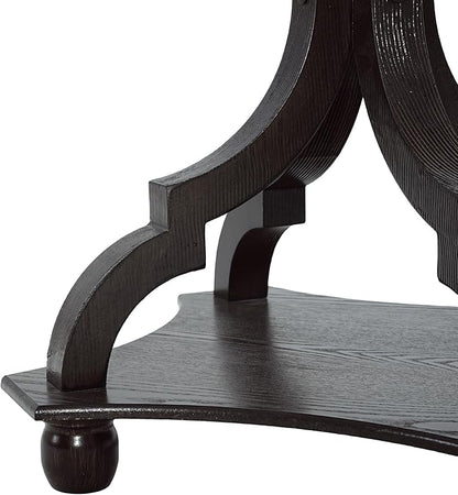 Christopher Knight Home Eudora 25" Small End Table, Hourglass Design Accent Table with Lipped Tabletop, French Country Furniture, Wooden Small Coffee Table, Living Room Side Table, Black + Natural