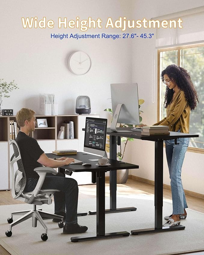 YIHAYO Standing Desk Frame, DIY Workstation, Frame Only, Adjustable Desk with Memory Smart Pannel, Sit Stand Desk for Home Office (Black)