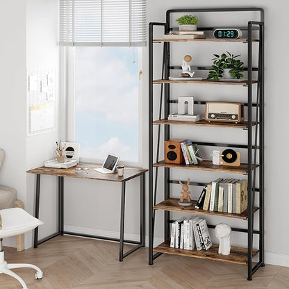 BHG No Assembly Folding Bookshelf for Living Room,Collapsible Book Shelf for Home Office, Portable Bookcase Storage Organizer Rack Shelves