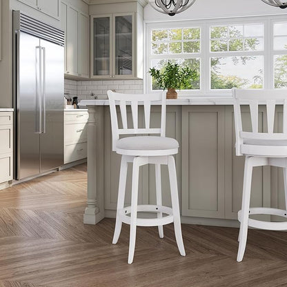 HILLSDALE Presque ISLE Wood BAR Height Swivel Stool White