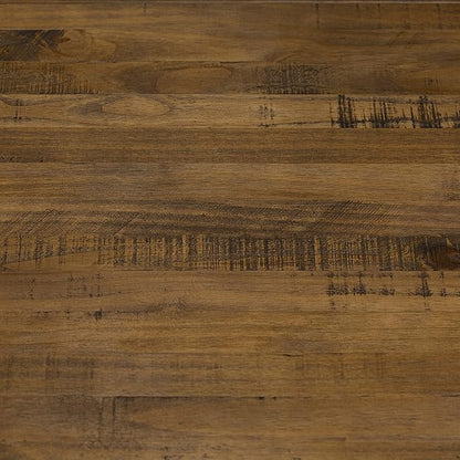 Walker Edison Durango Distressed Solid Wood Dining Table, 72 Inch, Rustic Oak