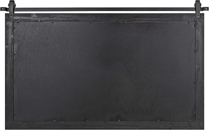 Kate and Laurel Cates Farmhouse Horizontal Wood Framed Wall Mirror, 40 x 26, Gray, Barn Door-Inspired Rustic Mirrors for Wall