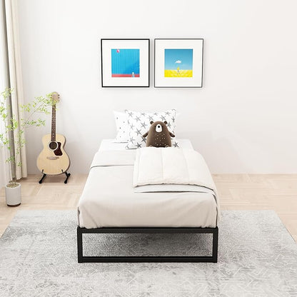 9 Inch Twin Bed Frames Heavy Duty Metal Twin Platform Bed Frame No Box Spring Needed, Noise Free, Easy Assembly, Black