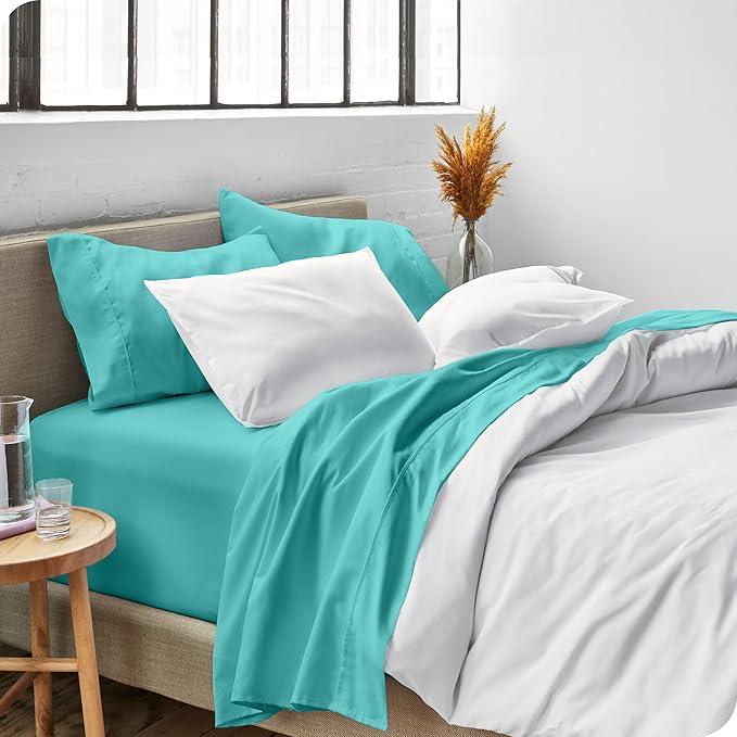Bare Home Twin XL Sheet Set - College Dorm Size - Luxury 1800 Ultra-Soft Microfiber Twin Extra Long Bed Sheets - Deep Pockets - Easy Fit - Extra Soft - 3 Piece Set - Bed Sheets (Twin XL, Turquoise)