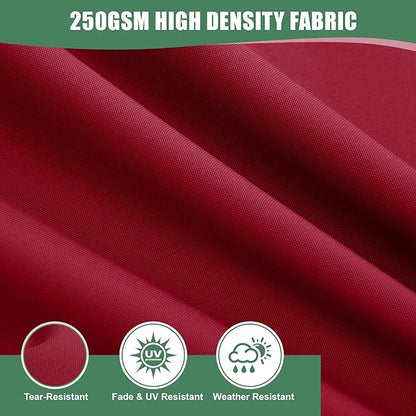 Chaise Lounge Cushions Outdoor - Waterproof and Fade Resistant Sun Lounger Replacement Cushions - Patio Lounger Pads with Removable Cover for Pool, Deck, Lawn, 72 x 21 x 3 Inch, Red