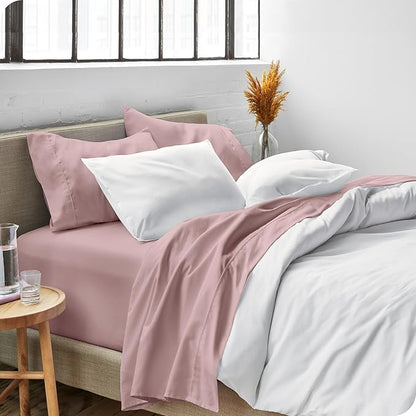 Bare Home Full XL Sheet Set - Luxury 1800 Ultra-Soft Microfiber Full Extra Long Bed Sheets - Double Brushed - Deep Pockets - Easy Fit - 4 Piece Set - Bedding Sheets & Pillowcases (Full XL, Mauve)