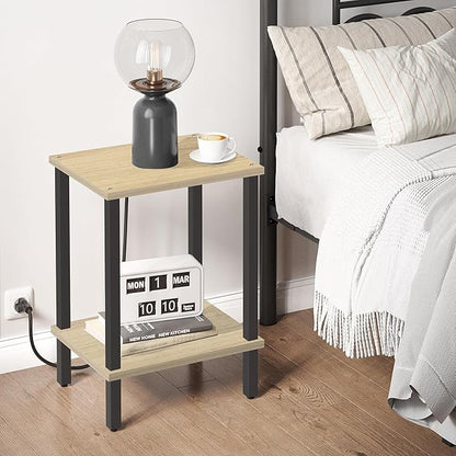 TUTOTAK End Table, Side Table, Nightstand, 2-Tier Storage Shelf, Sofa Side Table for Small Space, Living Room, Bed Room TB01BO034