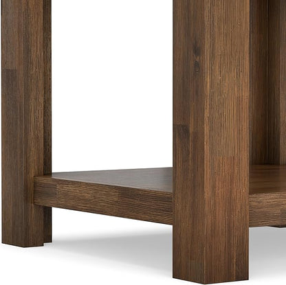SIMPLIHOME Monroe SOLID ACACIA WOOD 22 inch Wide Square Rustic End Table in Rustic Natural Aged Brown for the Living Room and Bedroom