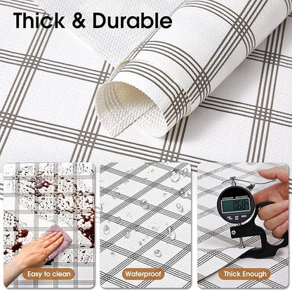 Beautysaid Shelf and Drawer Liner for Kitchen Cabinet, Non Adhesive Non Slip Shelf Paper Waterproof Washable Thickened for Dresser Pantry Shelve Bathroom Protector Liner(Plaid,18 in x 10 FT)