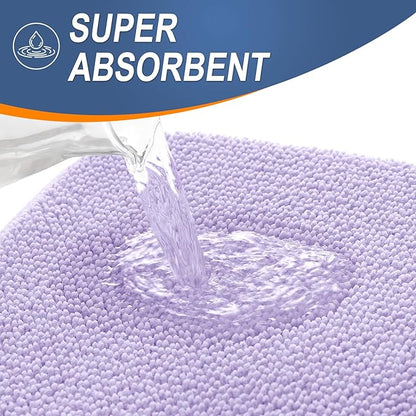 OLANLY Thick Memory Foam Bath Mat Rug 24x16, Extra Soft Absorbent Bathroom Rug, Quick Dry Bath Mats, Non-Slip, Machine Washable Carpet for Bathroom, Tub and Shower, Home Decor Accessories, Lavender