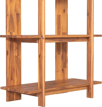 Christopher Knight Home Milio Modern 4 Shelf Bookcase, Acacia Solid Wood Book Organizer with Non-Slip Foot Pads, Sturdy Open Storage Shelf, Big Book Shelf, Floor Standing Unit, 70.20'' Height, Teak
