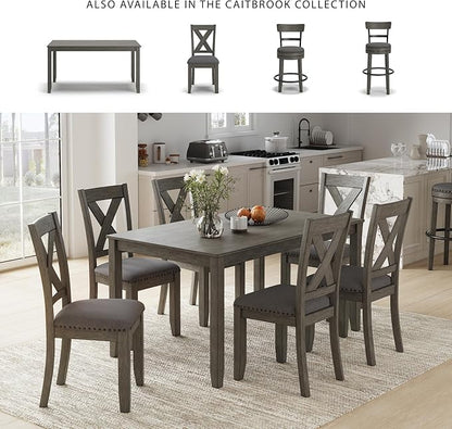 Signature Design by Ashley Caitbrook Rustic 7 Piece Dining Set, Include Table and 6 Chairs, Gray