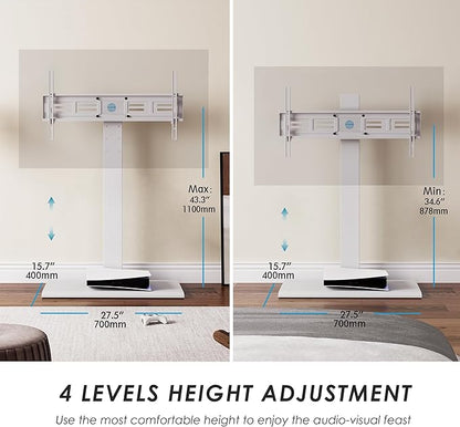 FITUEYES Iron Base Universal Floor TV Stand with Swivel Mount Space Saving for 50-85 Inch LED LCD OLED Plasma Flat Panel or Curved Screen TVs