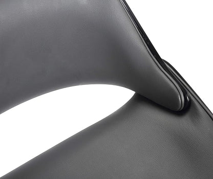 Mona Faux Leather Swivel Barstool, 26" Counter Height, Black and Gray