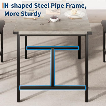 IDEALHOUSE Dining Table Set for 2 w/Counter Height Table & 2 Upholstered Bar Stools, 3-Piece Kitchen Table Set with Footrest & Corner Protector, for Kitchen Room, Apartment, Pub