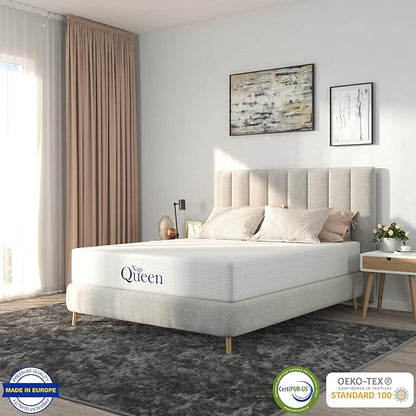NapQueen 12 Inch Full Size Mattress, Bamboo Charcoal Memory Foam Mattress, Bed in a Box, White