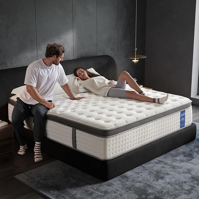 Queen Mattress,12 Inch Size Mattresses in a Box,Memory Foam Hybrid Mattress, Individual Pocket Spring for Motion Isolation &Zoned Support & Pressure Relief,Medium Firm (Queen, 12, Inches)