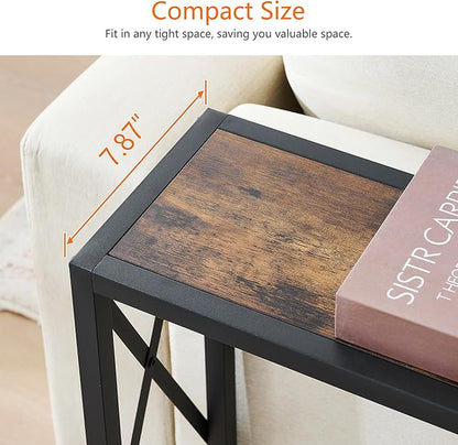 41.7" Console Table Behind Couch, Industrial Narrow Sofa Table for Hallway, Living Room, Bedroom, Rustic Brown