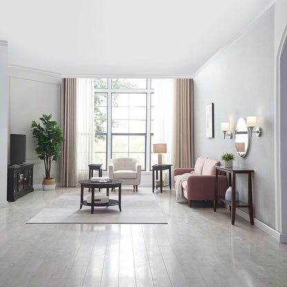 Leick Home Laurent End Table, Solid Wood, Narrow Wedge Shape, Bottom Display Shelf, Easy-Assembly, For Living Room/Bedroom, Black, 24.0 in. L x 17.0 in. W x 24.0 in. H, 10502-BK