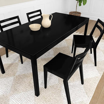 Grain & Grove Davie Dining Room Chairs Set of 2, Solid Wood Modern Kitchen Chair for Living Room, Kitchen, Black