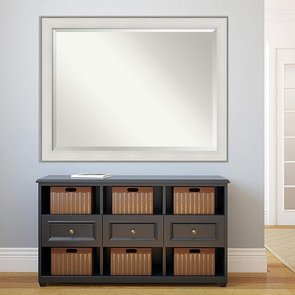 Amanti Art White Bathroom Mirror for Over Sink, 35x45 Imperial White Rectangle Vanity Mirror, X-Large Traditional Frame, Hangs Horizonally and Vertically, Bathroom Wall Decor, Beveled Edge