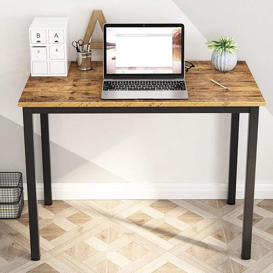 DlandHome 31.5 inch Computer Desk Home Office Table Writing Desk Study Table Gaming Desk Workstation (31.5 inch, Rustic Brown)