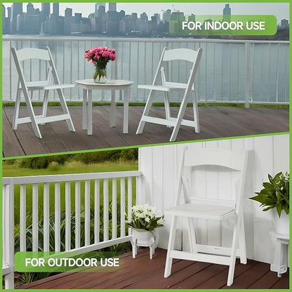Real Relax White Resin Folding Chairs with Cushion - Comfortable Foldable Plastic Chair - Stackable Chairs with Padded Seats - Indoor/Outdoor Chairs for Events, 600lbs Capacity(60 Pack)