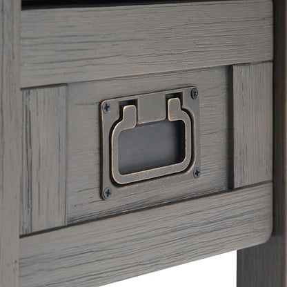 SIMPLIHOME Monroe SOLID ACACIA WOOD 14 inch Wide Rectangle Rustic Narrow Side Table in Farmhouse Grey for the Living Room and Bedroom