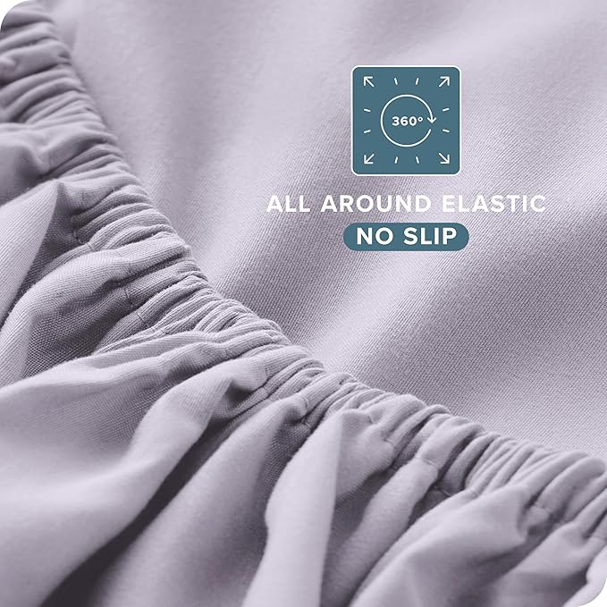 Bare Home Queen Sheet Set - 1800 Ultra-Soft Microfiber Queen Bed Sheets - Double Brushed - Deep Pockets - Easy Fit - 4 Piece Set - Bed Sheets (Queen, Light Lavender)
