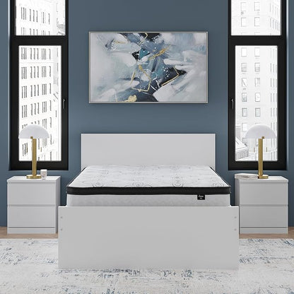Signature Design by Ashley Full Size Chime 12 Inch Medium Firm Hybrid Mattresswith Cooling Gel Memory Foam for Pressure Relief, Fiberglass Free, Mattress In A Box
