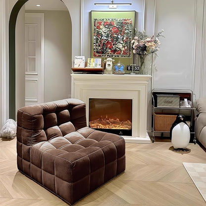 Bean Bag Chair - Memory Foam Bean Bag Chair for Adults, Comfy High-Resilience Single Sofa, Small Space Floor Chair, Chaise Lounge for Living Room, Bedroom (Dark Brown, Square)