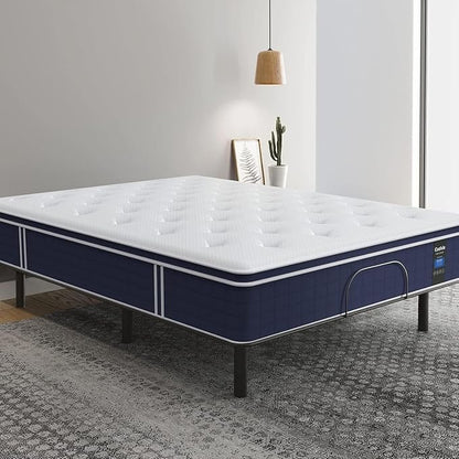 Coolvie Firm Twin Mattress for Adults in a Box, 12 Inch Twin Bed Mattress with Extra Lumbar & Shoulder Support, Hybrid Memory Foam & Pocket Spring for Pressure Relief, 100-Night Trial