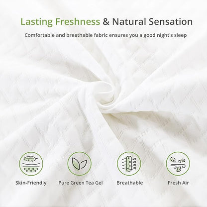 Twin Size Memory Foam Mattress, 10 Inch Bed Mattress in A Box with Cooling Green Tea Gel, Relieve Pressure with Medium Support, CertiPUR-US Certified, 75''L x 38''W, White