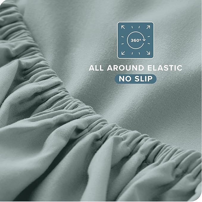 Bare Home King Sheet Set - Luxury 1800 Ultra-Soft Microfiber King Bed Sheets - Double Brushed - Deep Pockets - Easy Fit - 4 Piece Set - Bedding Sheets & Pillowcases (King, Sea Spray)