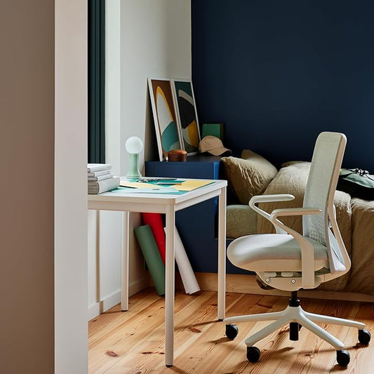 Branch Daily Desk - Functional at Home Office Desk with Effortless Assembly, Timeless Design, Rounded Corners, and Built-in Cable Notch - 48” W x 28.5” H x 24” D - Charcoal Work Table