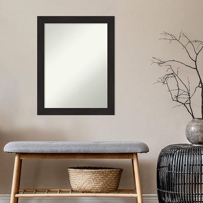 Amanti Art Brown Bathroom Mirror for Over Sink, 30x24 Furniture Espresso Rectangle Vanity Mirror, Medium Casual Frame, Hangs Horizonally and Vertically, Bathroom Wall Decor, Non-Beveled Edge