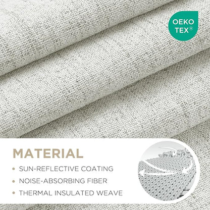 Joydeco polyester Curtains 96 inch Length 2 Panels Set Burg 100% Blackout Long Drapes for Bedroom Living Room Darkening Curtain Thermal Insulated Back tab Rod Pocket(W70 x L96 Inch, White)