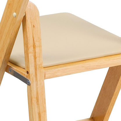 Flash Furniture Hercules Series Beechwood Folding Event Chairs with Padded Seats, Modern Wooden Folding Banquet Chairs, Set of 4, Natural