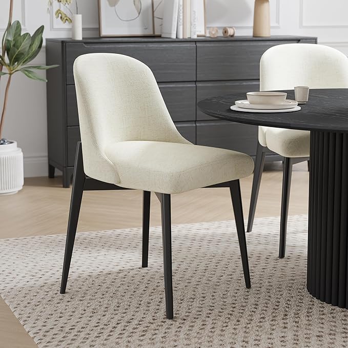 Casaphoria Kitchen Table Set with 2 Chairs, 42" Round Dining Kitchen Table & Chairs Set for 2-4, Wood Modern Dining Table for Living Room, Easy Assembly, Black