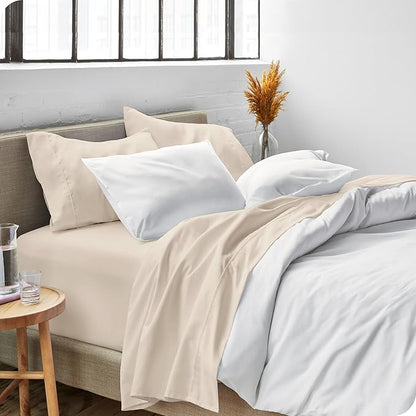 Bare Home King Sheet Set - Luxury 1800 Ultra-Soft Microfiber King Bed Sheets - Double Brushed - Deep Pockets - Easy Fit - 4 Piece Set - Bedding Sheets & Pillowcases (King, Sand)