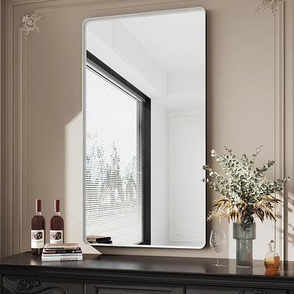 30x55 Silver Bathroom Mirror concave Frame,Wall-Mounted Mirrors,Mirror for Bathroom,Bathroom Mirrors Pair,Bathroom Vanity Mirror,Espejo para baño