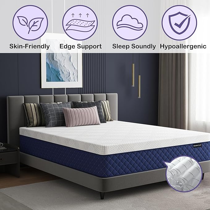 King Mattresses, 12 Inch Hybrid King Mattress in a Box, Memory Foam and Individual Pocket Spring Breathable Comfort for Sleep Supportive and Pressure Relief, CertiPUR-US, 80"*76"*12"